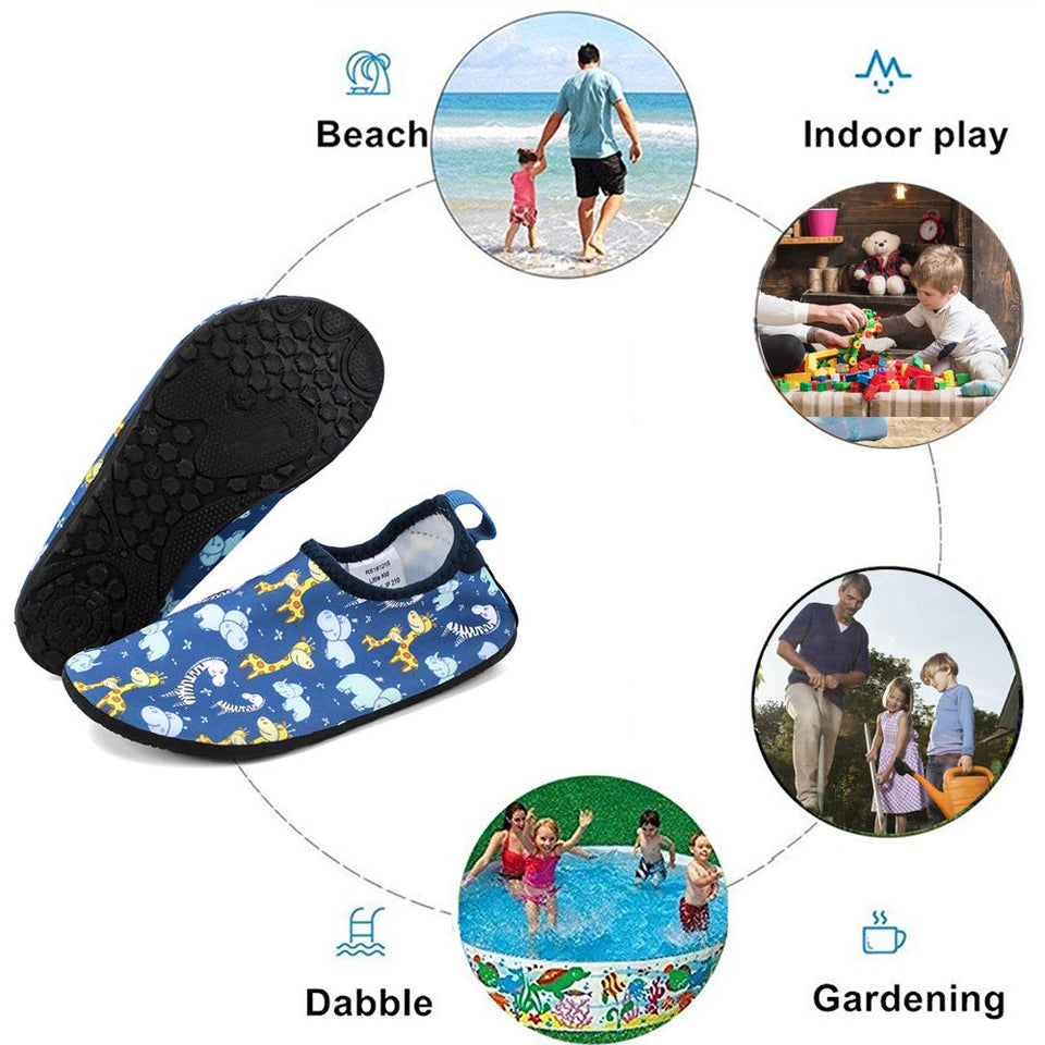 hiitave Kids Water Shoes Non-Slip Quick Dry Swim Barefoot Beach Aqua Pool Socks for Boys & Girls Toddler